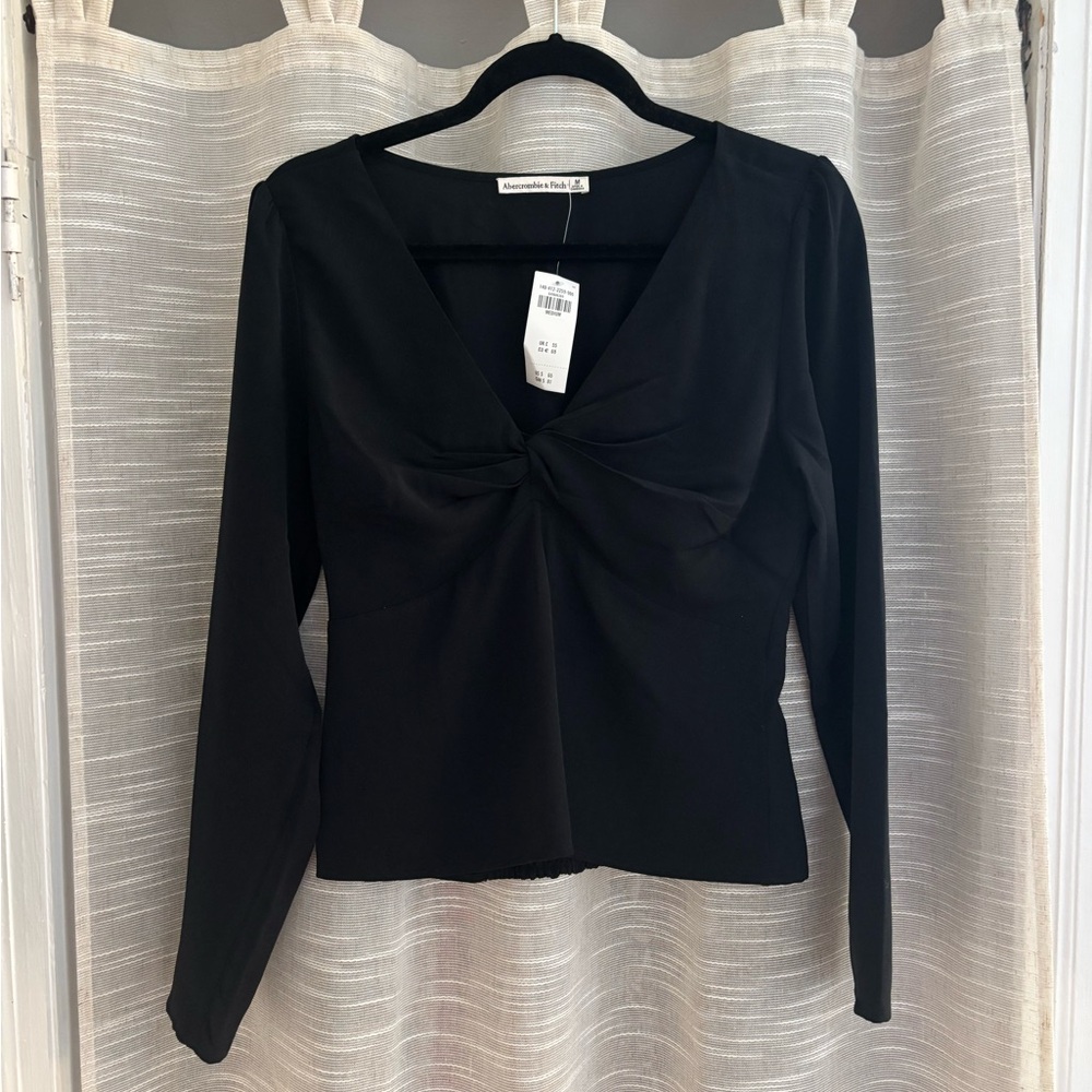 Abercrombie & Fitch Black Twist Front Blouse